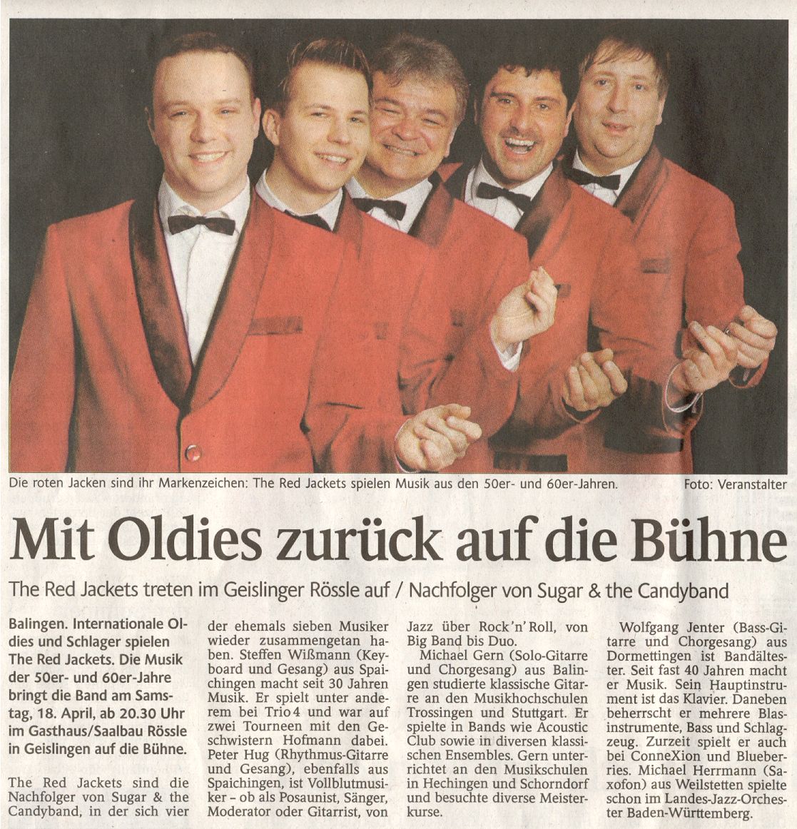 SchwaBo 8. April 2009, Mit Oldies zurück auf die Bühne